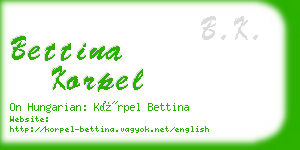 bettina korpel business card